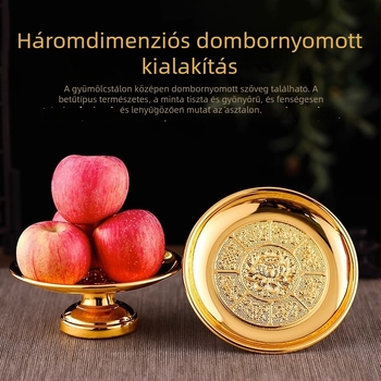 Gyümölcstál lótusz motívummal buddhista oltárhoz