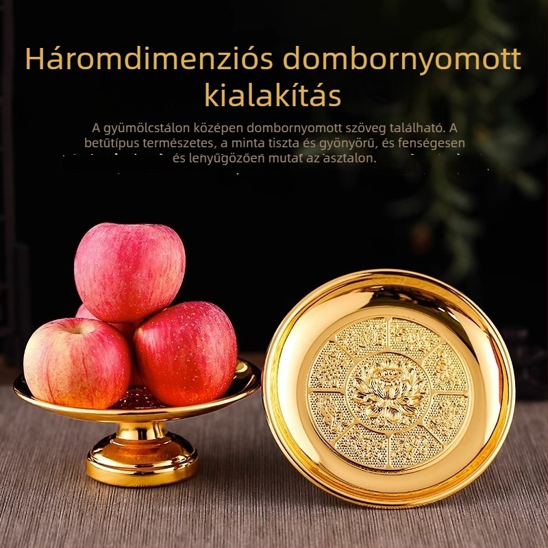 Gyümölcstál lótusz motívummal buddhista oltárhoz