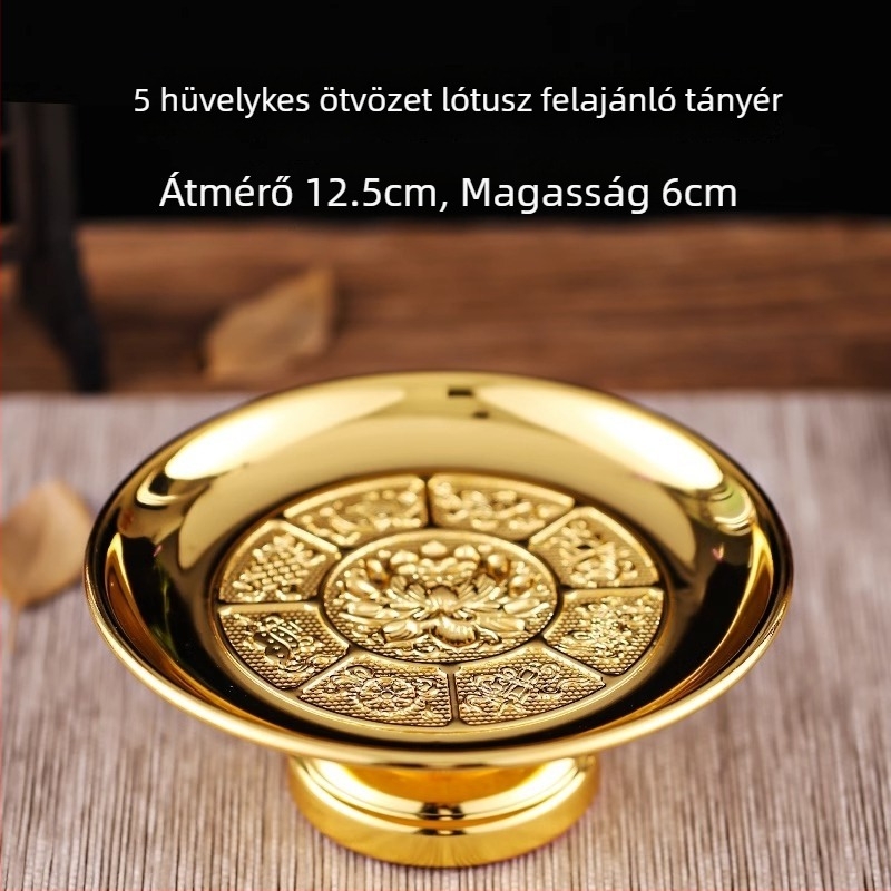 Gyümölcstál lótusz motívummal buddhista oltárhoz