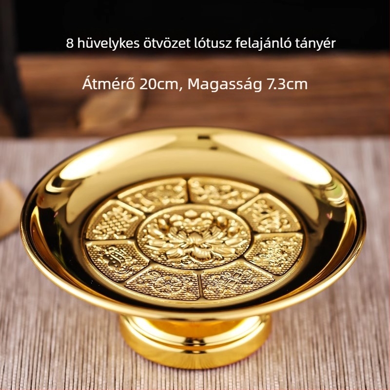 Gyümölcstál lótusz motívummal buddhista oltárhoz