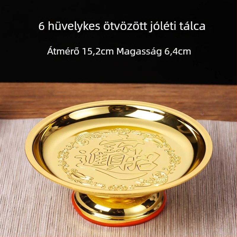 Gyümölcstál lótusz motívummal buddhista oltárhoz