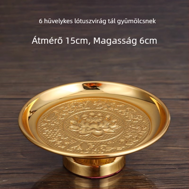 Gyümölcstál lótusz motívummal buddhista oltárhoz