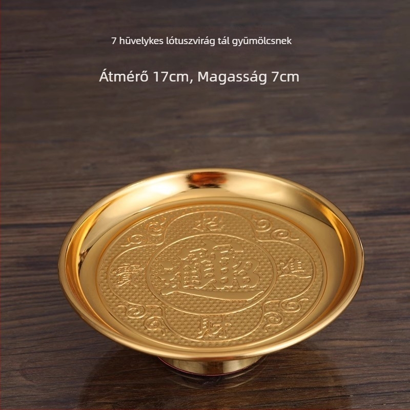 Gyümölcstál lótusz motívummal buddhista oltárhoz