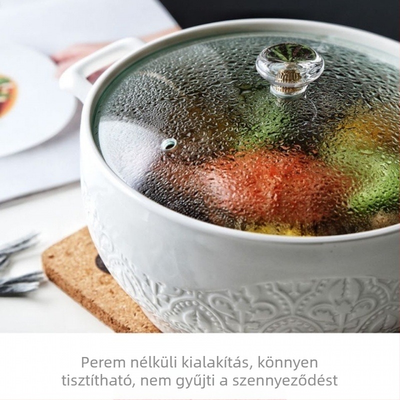 Kerek üveg fazékfedő, keret nélküli, univerzális méretek, átlátszó