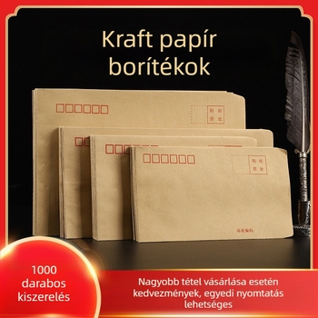 1000 sárga Kraft papír boríték, A4-es méret, szabványos postai borítékok és számlás borítékok