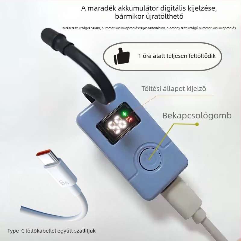 Digitális kijelzős, újratölthető ujjlámpa a fül tisztítására endoszkópos eszközzel