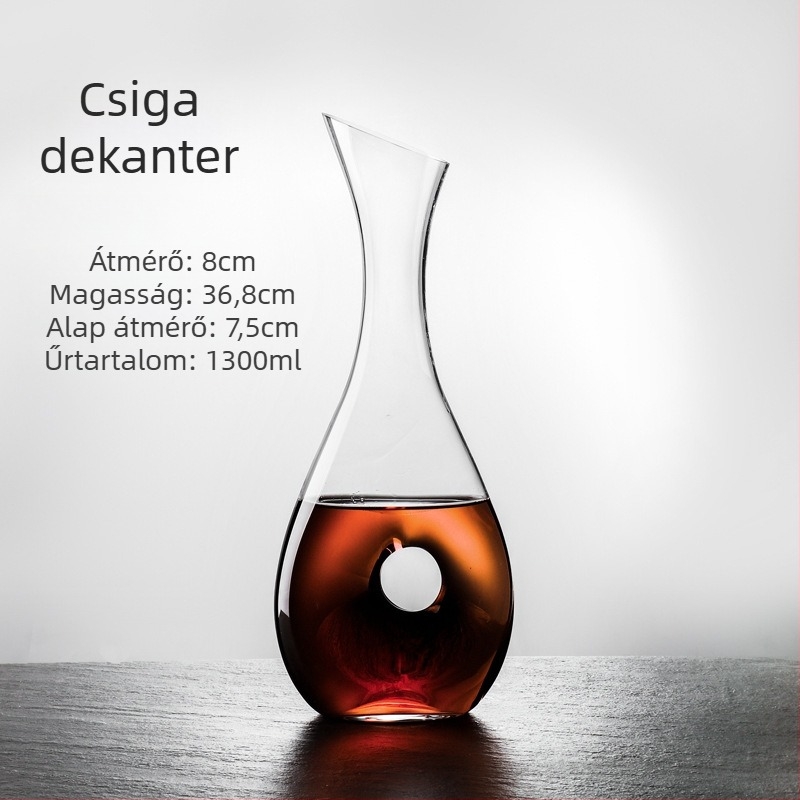 Üveg boros dekantáló aerátorral – gyors levegőztetés