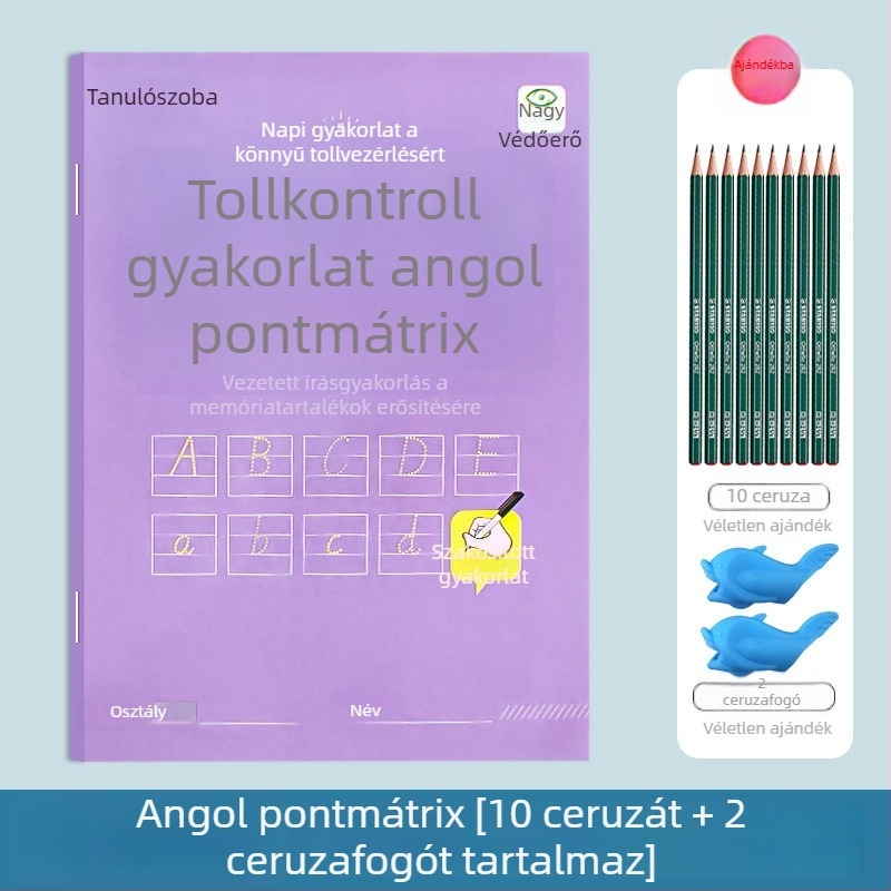 Digitális nyomkövető gyakorlófüzet óvodások kezdőinek: betűk vonalainak gyakorlása, Pinyin írás és tollirányítás