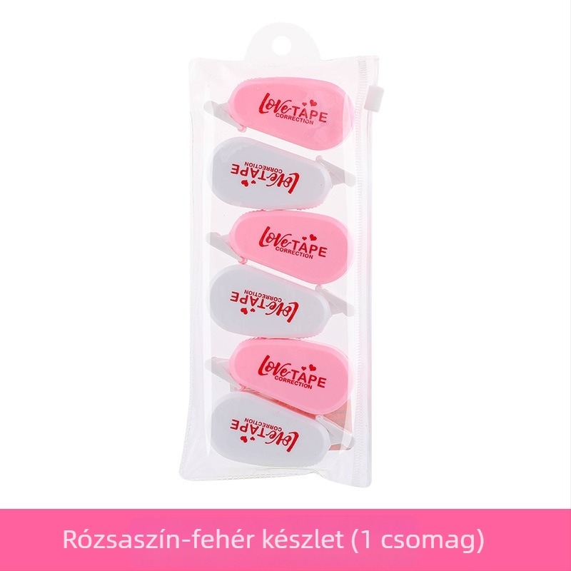 Morandi inspirált korrekciós szalag, átlátszó, mini, lányos szív mintázatú, hordozható diákoknak, 6 darabos készlet