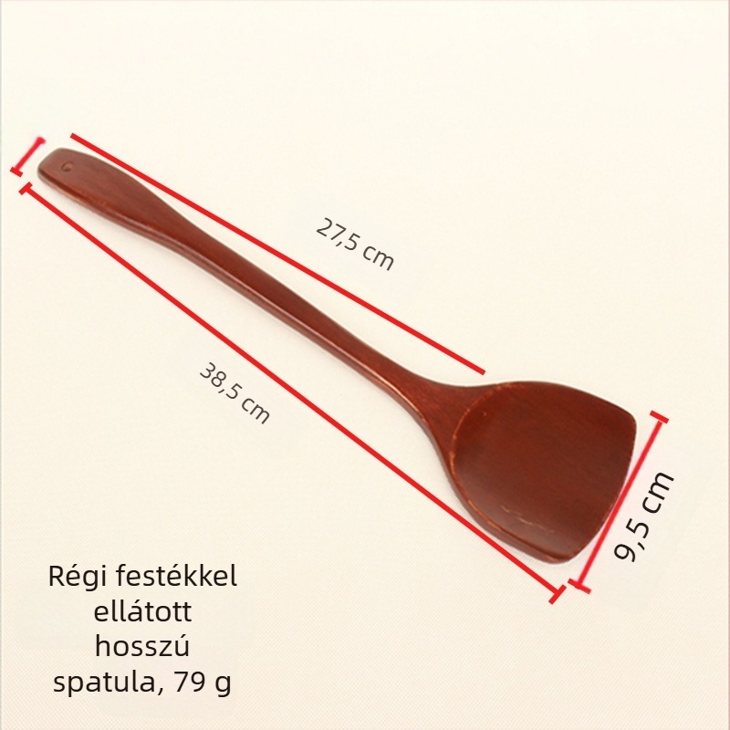 Hosszú nyelű fa spatula nem tapadó serpenyőkhöz – tartós és ízléses konyhai eszköz