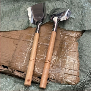 Nagy méretű rozsdamentes acél spatula vastag fa nyéllel, hőálló konyhai spatula otthoni használatra