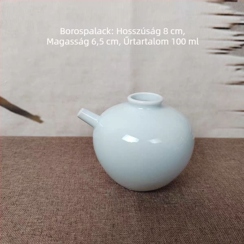 Kerámia minimalist borkészlet magas dekanterrel és kis poharakkal