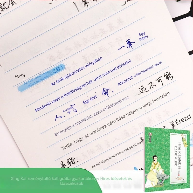 Ink Dot kaligráfia gyakorlófüzet, reguláris írásmód, Xingkai stílus, Tang és Song költészet, híres idézetek és klasszikus irodalom, közép- és felsőfokú iskolák számára