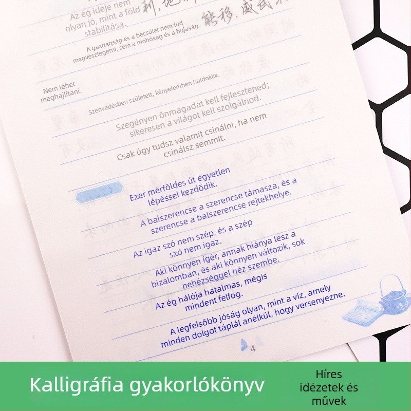 Ink Dot kaligráfia gyakorlófüzet, reguláris írásmód, Xingkai stílus, Tang és Song költészet, híres idézetek és klasszikus irodalom, közép- és felsőfokú iskolák számára