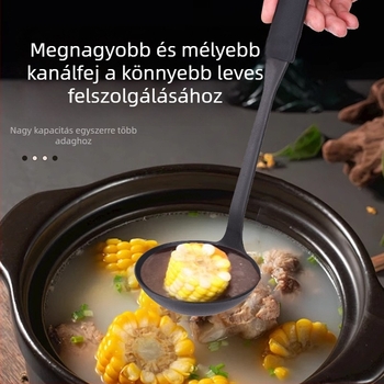 Vasból készült konyhai spatula és kanál, vastagabb penge, puha fogantyú, hővédő funkció