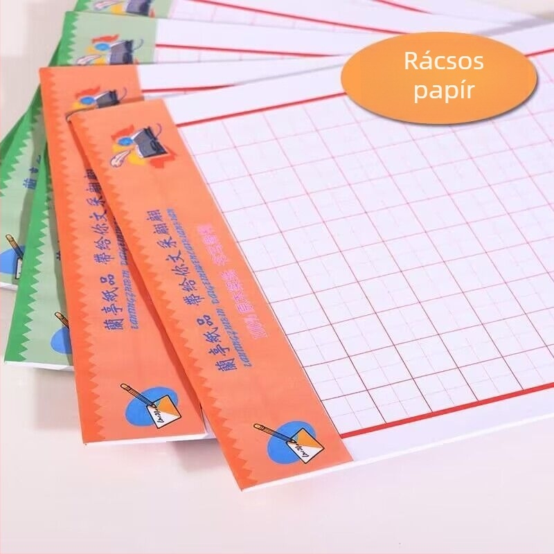 Lanting 16K kemény tollal használható kalligráfia gyakorlópapír, különleges papír rizs-négyzetes rácsos mintával