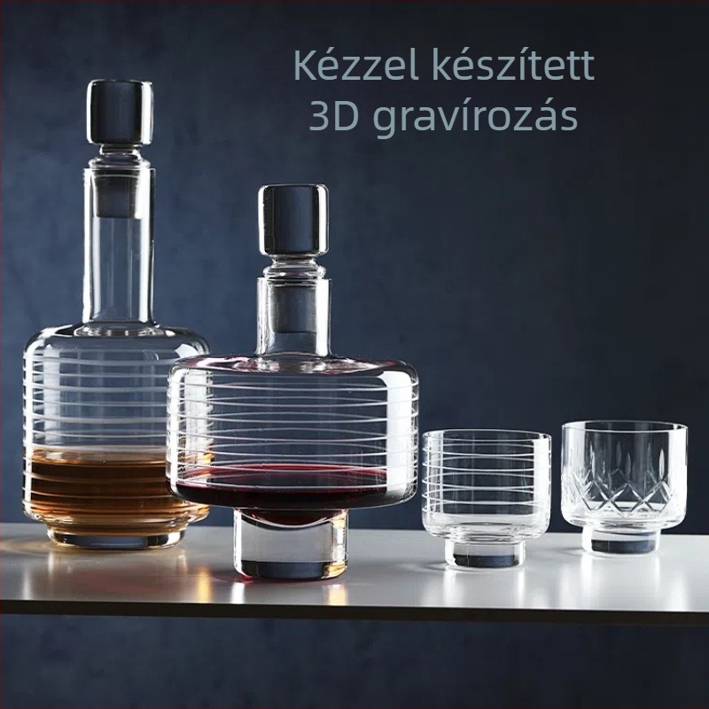 Minimalista üveg whisky-dekantáló készlet — modern skandináv stílusban