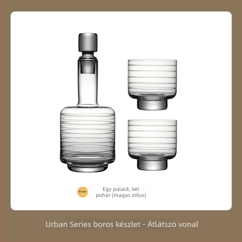Minimalista üveg whisky-dekantáló készlet — modern skandináv stílusban