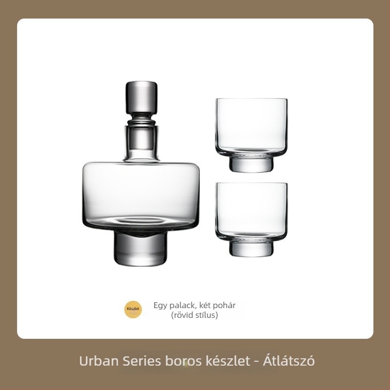 Minimalista üveg whisky-dekantáló készlet — modern skandináv stílusban