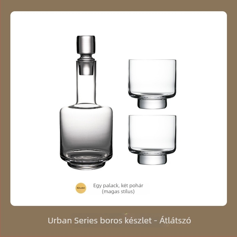 Minimalista üveg whisky-dekantáló készlet — modern skandináv stílusban