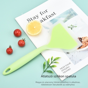 Félig átlátszó szilikon Tamagoyaki spatula, széles fej omlettekhez és sütéshez