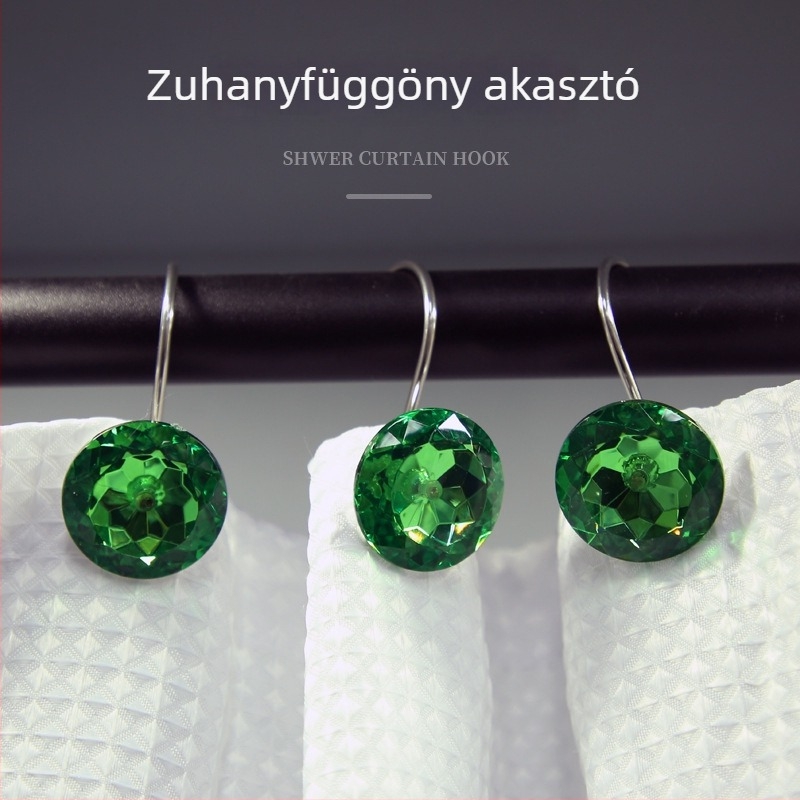 Kreatív akril zuhanyfüggöny-akasztók, több színű, S-alakú