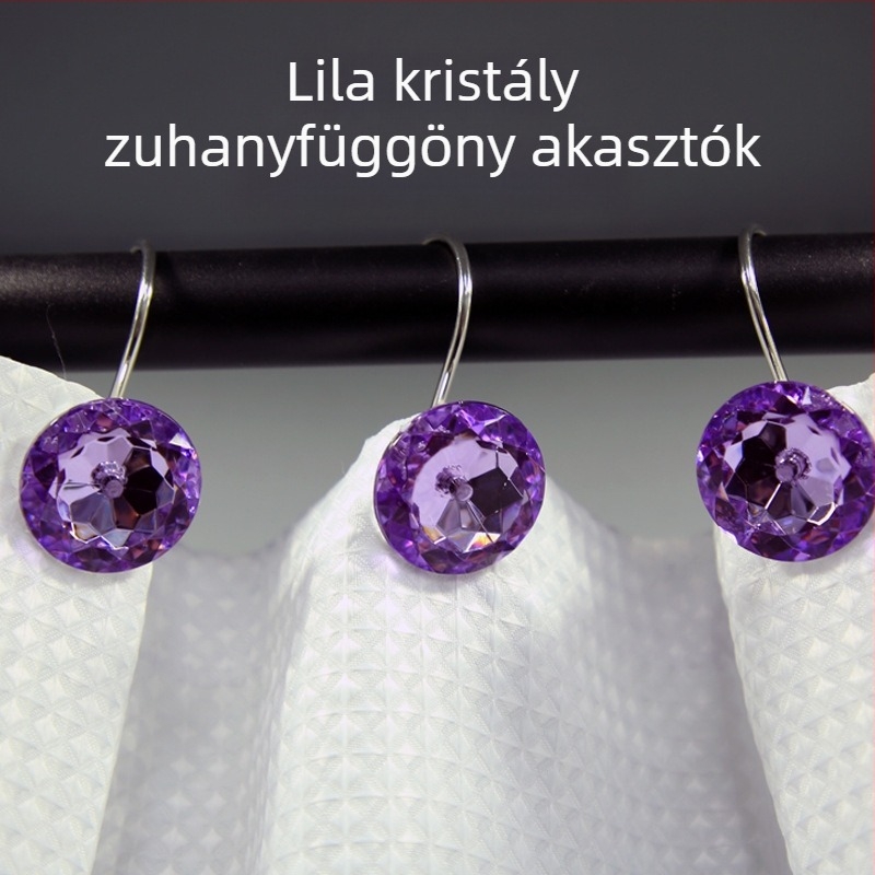 Kreatív akril zuhanyfüggöny-akasztók, több színű, S-alakú