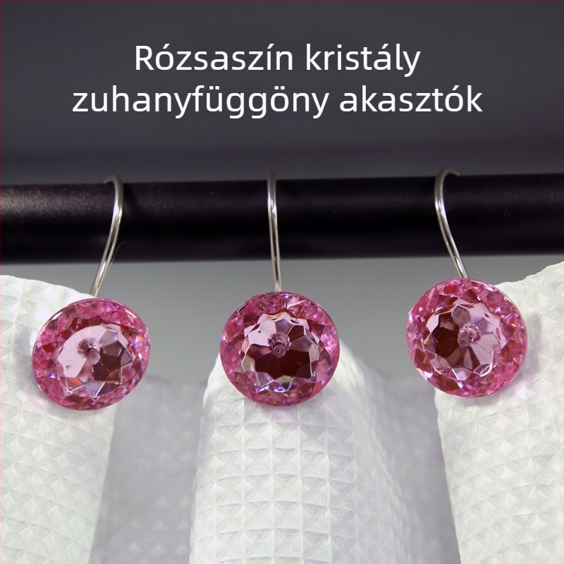 Kreatív akril zuhanyfüggöny-akasztók, több színű, S-alakú