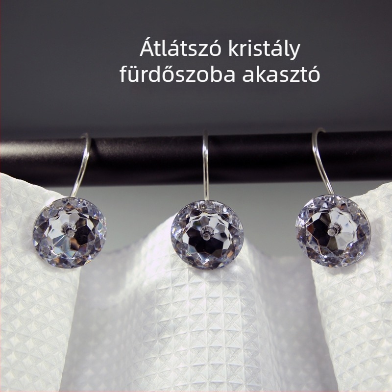 Kreatív akril zuhanyfüggöny-akasztók, több színű, S-alakú