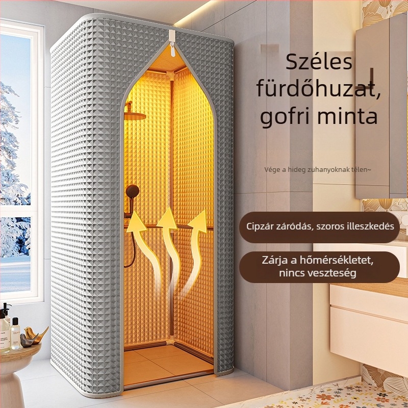 Párnázott, hőszigetelt zuhanyfedél, szélvédett és vízálló zuhany sátor