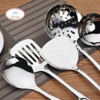 Rozsdamentes acél konyhai eszközök készlet: spatulák és kanalak, hat darab