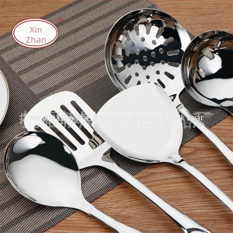 Rozsdamentes acél konyhai eszközök készlet: spatulák és kanalak, hat darab