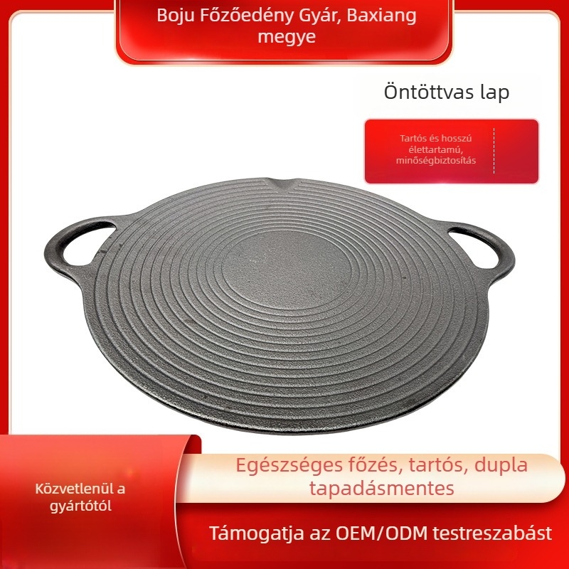 Kazettás tűzhelyhez vas grillserpenyő, koreai Teppanyaki stílus, kompatibil indukciós főzőlappal