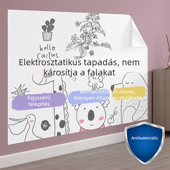 Eltávolítható elektrosztatikus fehér tábla falimatrica gyerekeknek – írásra és rajzolásra