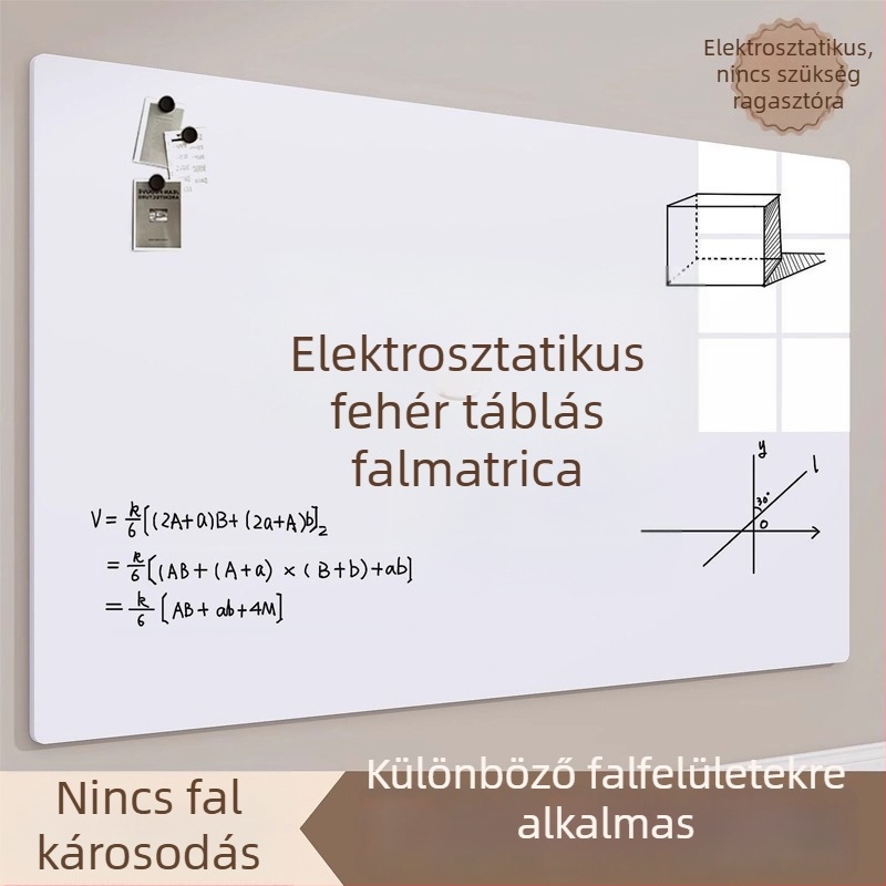 Eltávolítható elektrosztatikus fehér tábla falimatrica gyerekeknek – írásra és rajzolásra