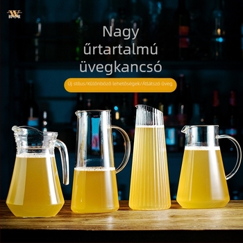 Nagy kapacitású boroszilikát üvegből készült hidegvíz-kanna italokhoz, gyümölcslevekhez és csapolt sörhöz