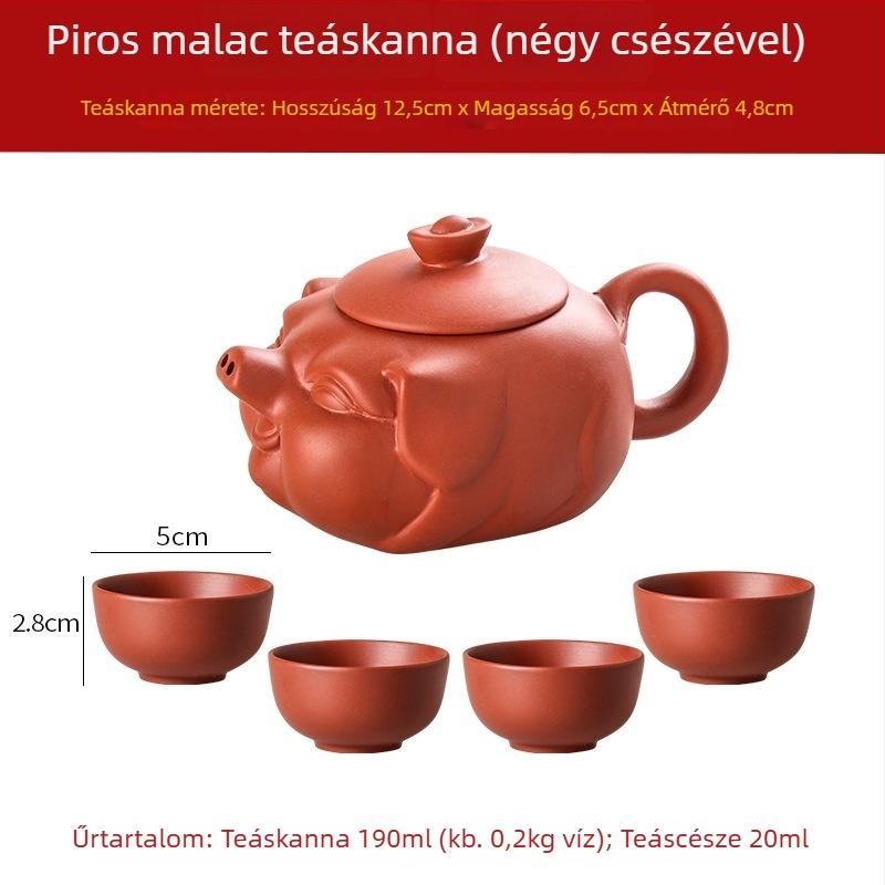 Mini Yixing lila agyag teáskanna és teáscsésor készlet teás tálcával, Kung Fu teáskészlet