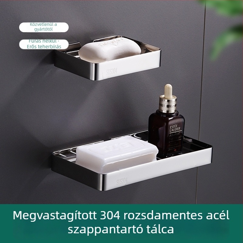 304 rozsdamentes acél szappantartó leeresztéssel fürdőszobához