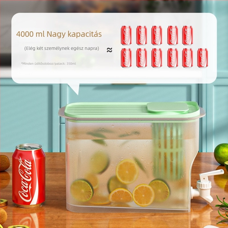 Nagy kapacitású hideg víz kancsó csappal, otthoni használatra – italok adagolója gyümölcs tea és gyümölcslé