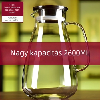Üvegből készült vízforraló, hőálló, nagy kapacitású, otthoni és éttermi használatra