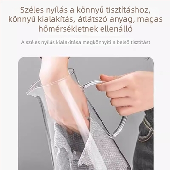 Üvegből készült vízforraló, hőálló, nagy kapacitású, otthoni és éttermi használatra