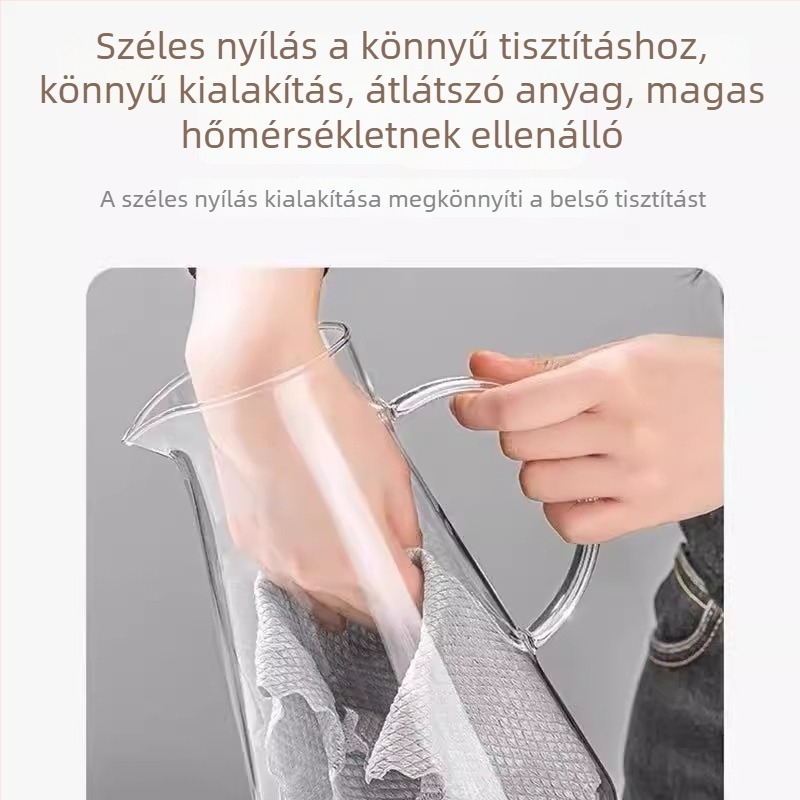 Üvegből készült vízforraló, hőálló, nagy kapacitású, otthoni és éttermi használatra
