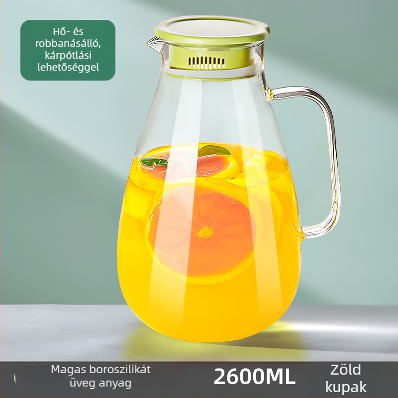 Üvegből készült vízforraló, hőálló, nagy kapacitású, otthoni és éttermi használatra