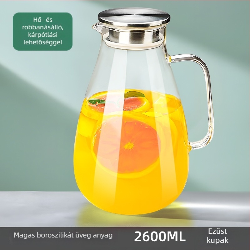 Üvegből készült vízforraló, hőálló, nagy kapacitású, otthoni és éttermi használatra