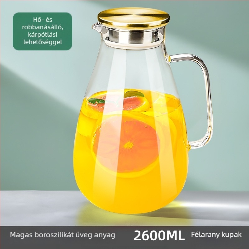 Üvegből készült vízforraló, hőálló, nagy kapacitású, otthoni és éttermi használatra