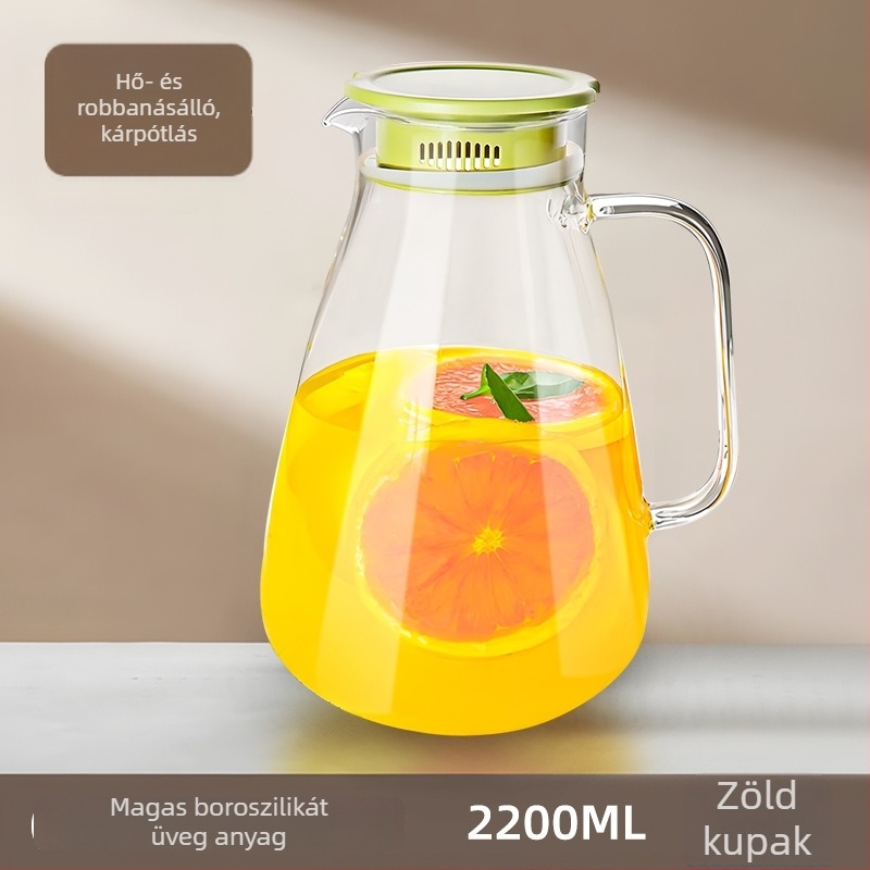 Üvegből készült vízforraló, hőálló, nagy kapacitású, otthoni és éttermi használatra