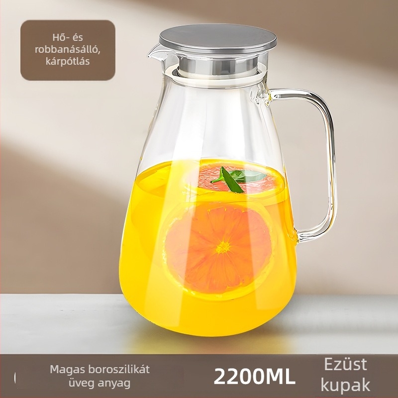 Üvegből készült vízforraló, hőálló, nagy kapacitású, otthoni és éttermi használatra