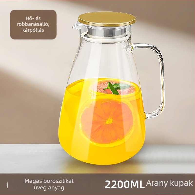 Üvegből készült vízforraló, hőálló, nagy kapacitású, otthoni és éttermi használatra