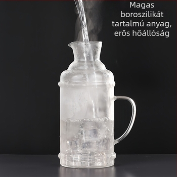 Retro boroszilikát üvegből készült gyümölcslé kanna fedővel, nagy kapacitású, otthoni használatra – készlet