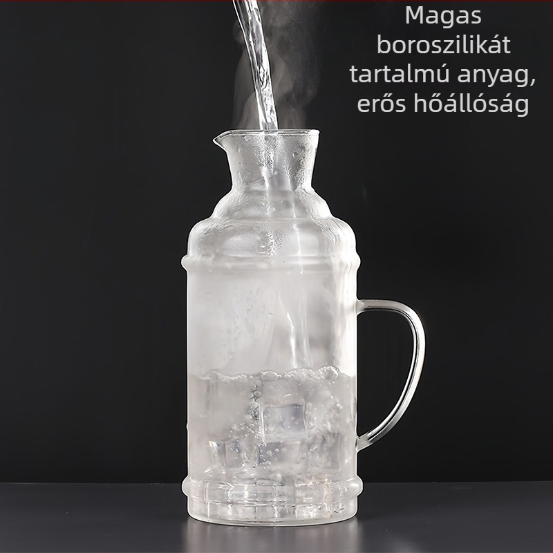 Retro boroszilikát üvegből készült gyümölcslé kanna fedővel, nagy kapacitású, otthoni használatra – készlet